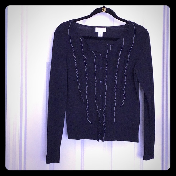 LOFT ruffle cardigan top - Picture 1 of 8